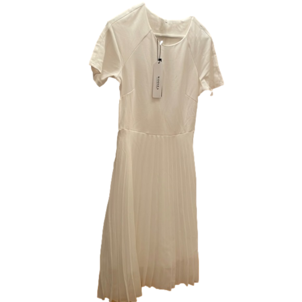 Woosea White dress pleated skirt S NWT